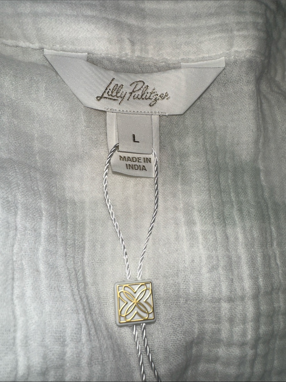 Lilly Pulitzer. Women's white gauze beach coverup with embroidered shells NWT - Picture 5 of 12